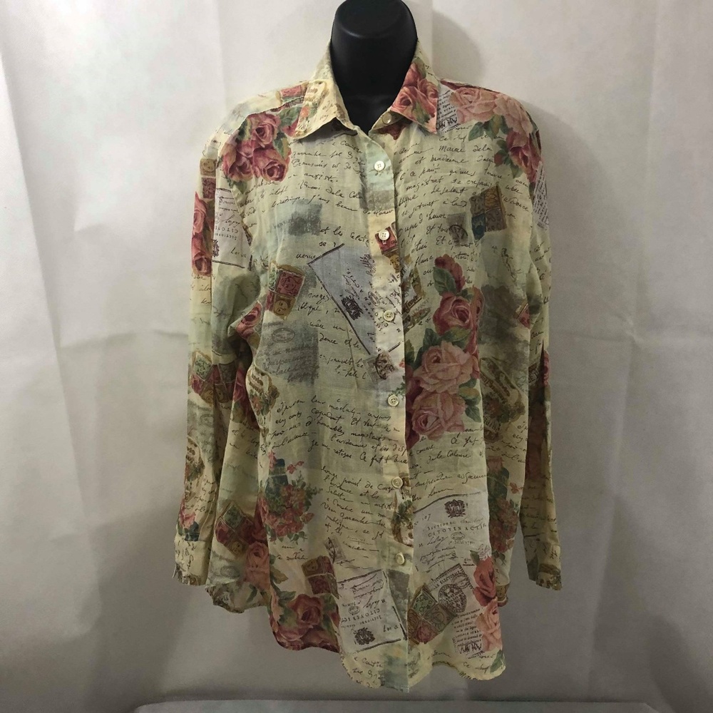 Rapport Sheer Gauze Shirt. Sz M